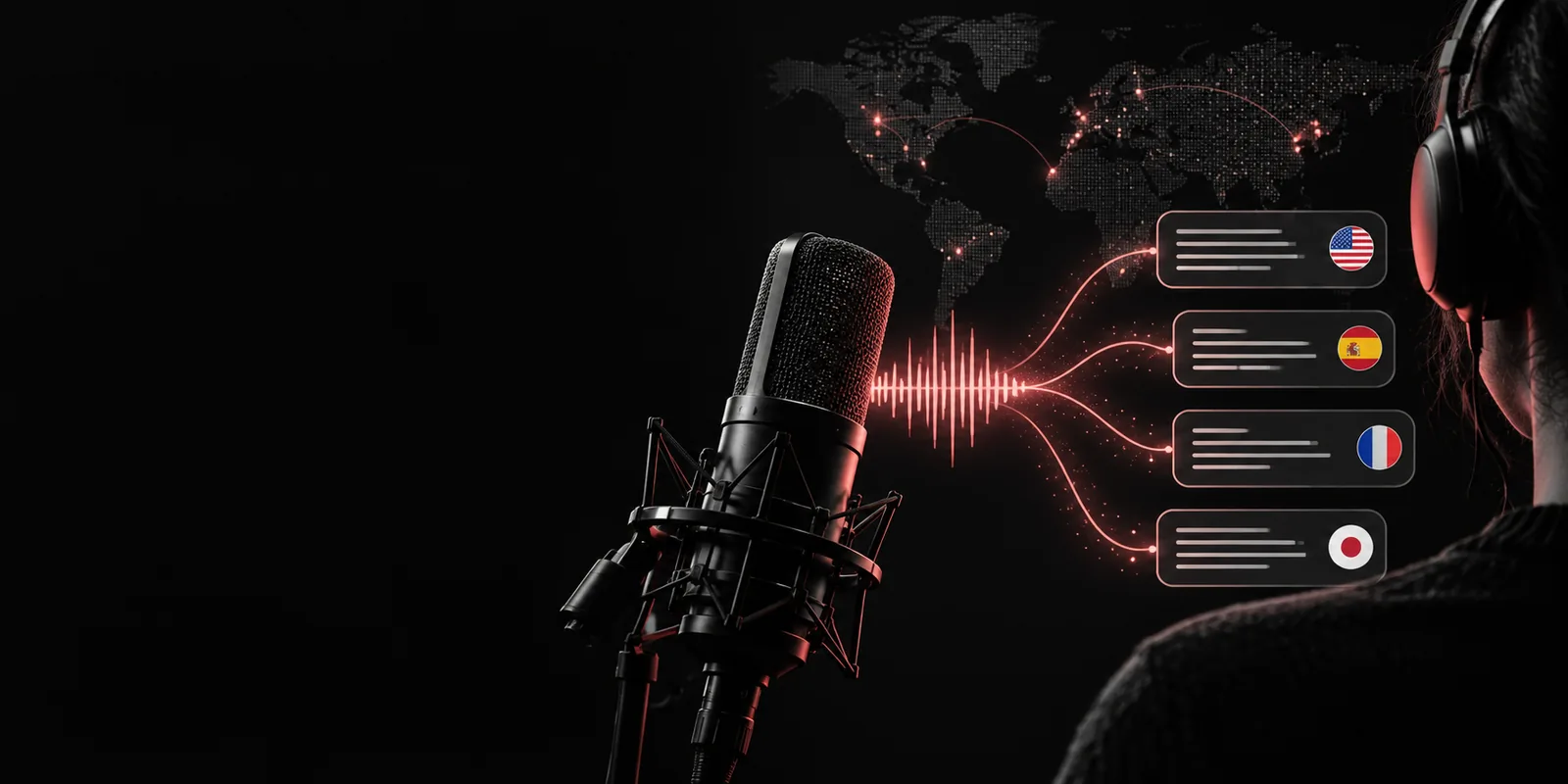 Abstract waveform and speech transcription interface