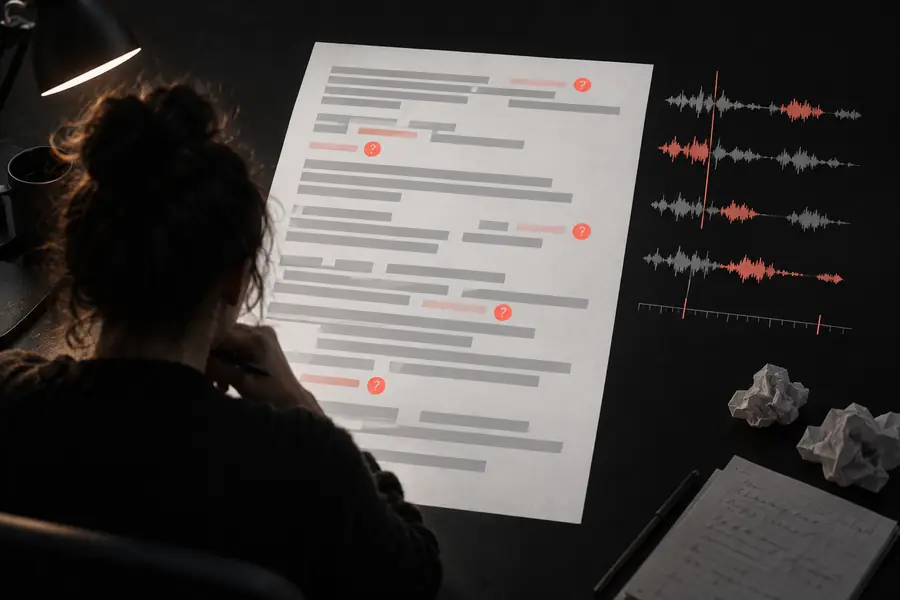 Ungeprüfte Audiotranskription mit uneinheitlichen Absätzen