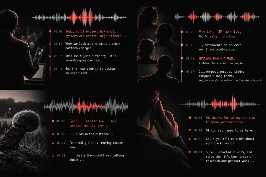 Audio-Transkriptions-Workflow mit der Whisper-Transkription
