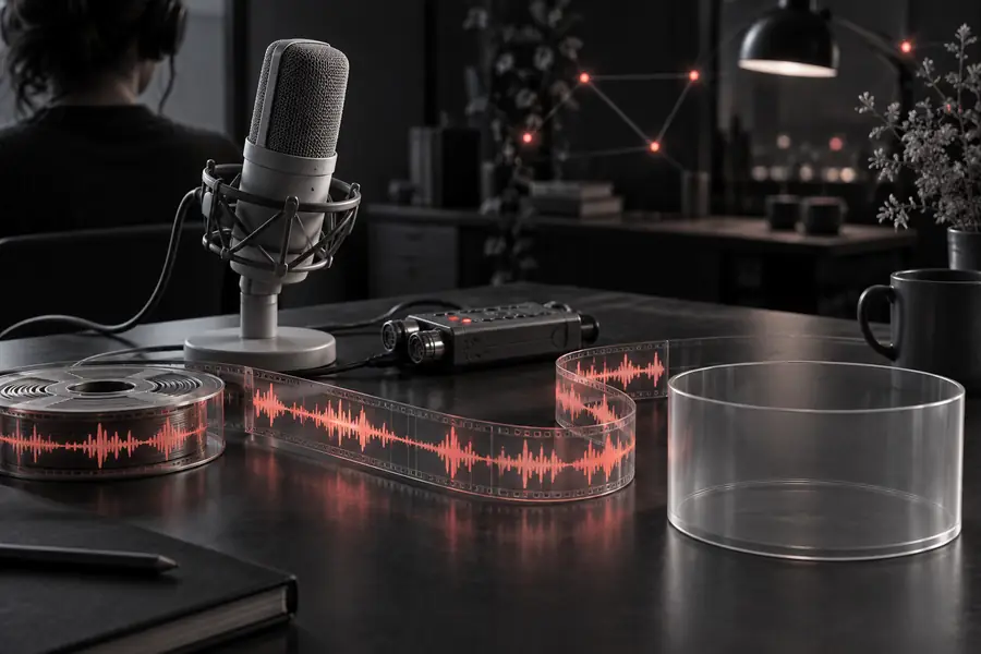 Unprocessed audio recording ready for transcription