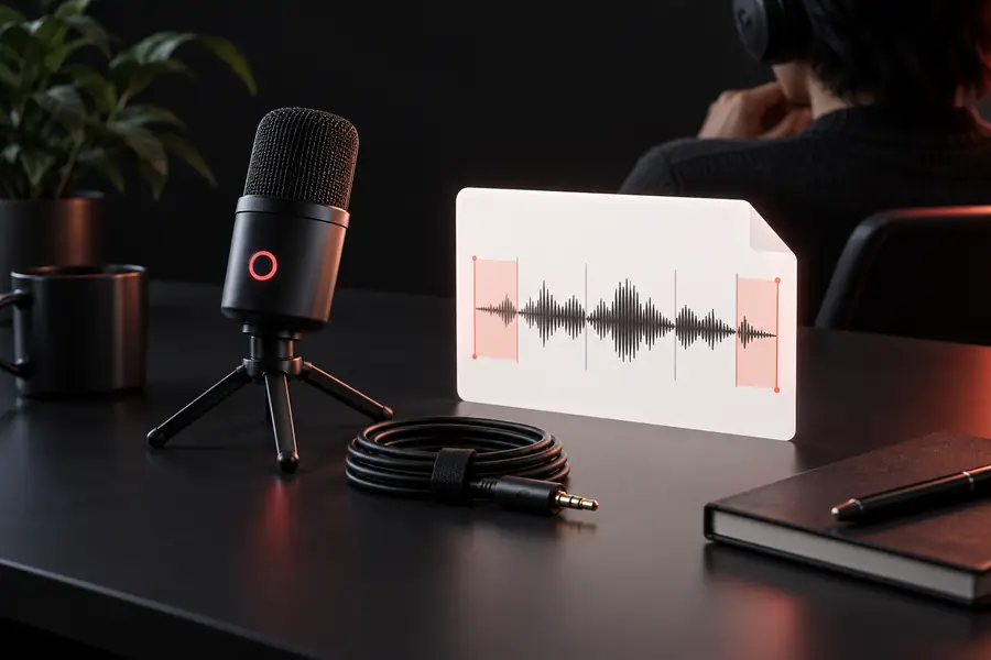 Für die Browser-Transkription vorbereitete Audioaufnahme