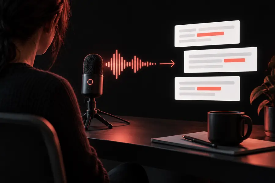 Lesbares Transkript aus gesprochener Audiodatei extrahiert